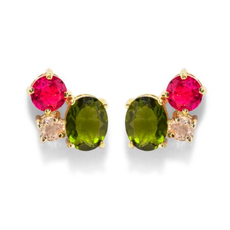 Tricolor Studs Dark Green